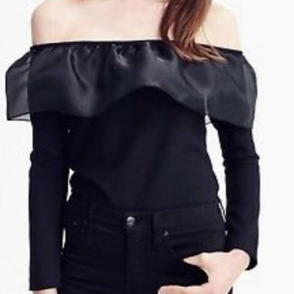 J. Crew Organza Off the Shoulder Ruffle Blouse